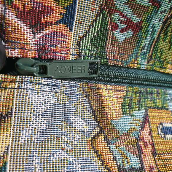 RARE 🔥 Pioneer Express Tapestry Tote Farm Flowers Cottage Country Ducks - Picture 8 of 14